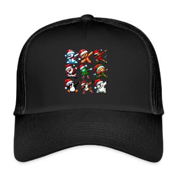 Dabbing Santa Elf Christmas Dance Squad Trendy - Trucker Cap - Schwarz/Schwarz - Vorne