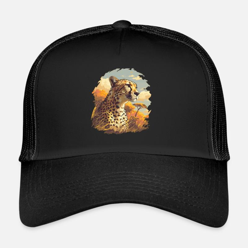 Guépard Geparde Gepard - Casquette trucker  - noir/noir