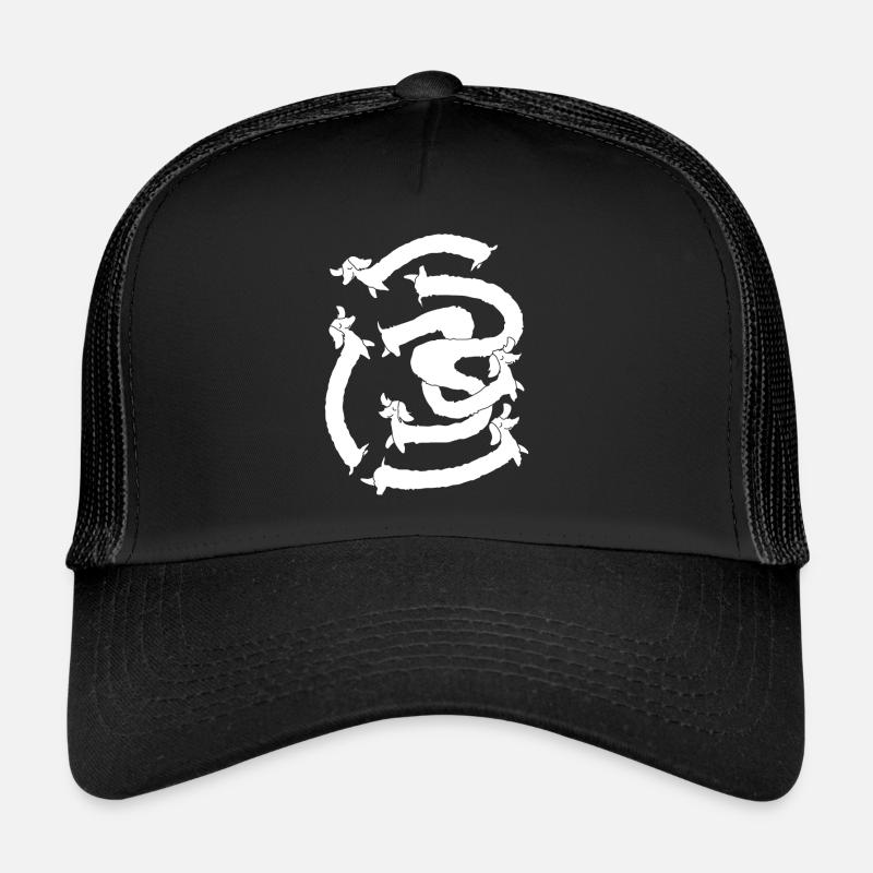 Rauhaardackel Knoten Hunde - Trucker Cap - Schwarz/Schwarz