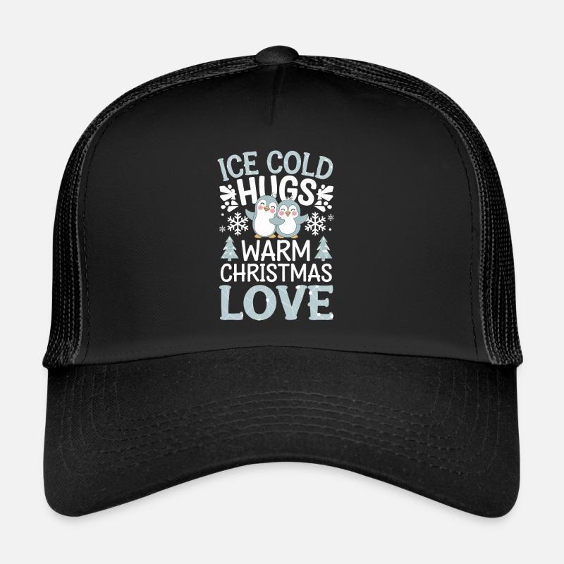 -cold hugs, warm Christmas love, Trucker Cap