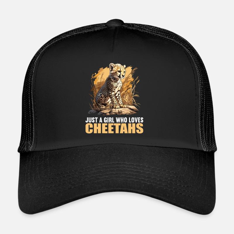 Cheetah Geparde Gepard - Trucker Cap - Schwarz/Schwarz