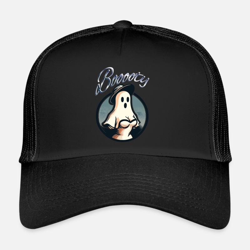 Funny Halloween Booty Ghost Motif Trucker Cap