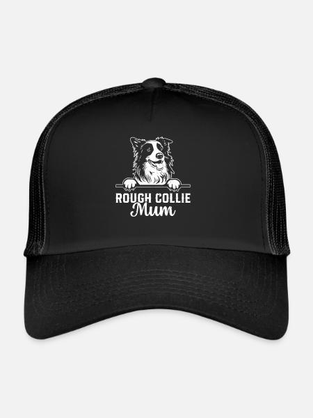 Rough Collie Mum Rough Collie Dog Lover - Trucker Cap - black/black - Front