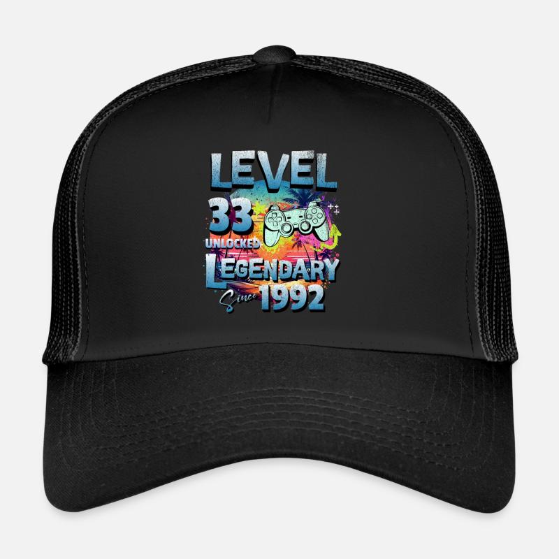Level 33 Unlocked since 1982 Birthday Trucker Cap