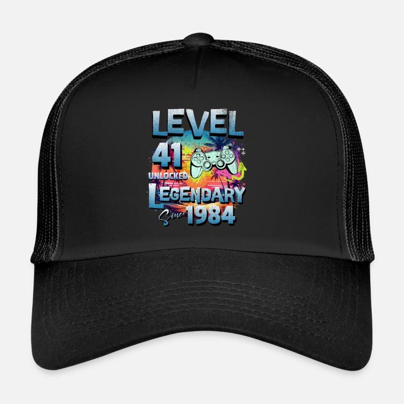 Level 41 Freigeschaltet seit 1982 Geburtstag - Trucker Cap - Schwarz/Schwarz
