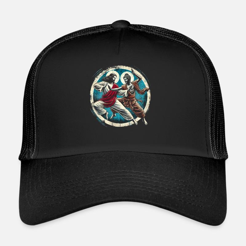 Jesus vs Buddah Trucker Cap