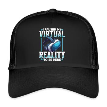 Virtual Reality Athlet Witzer VR Gamer Headset - Trucker Cap - Schwarz/Schwarz - Vorne