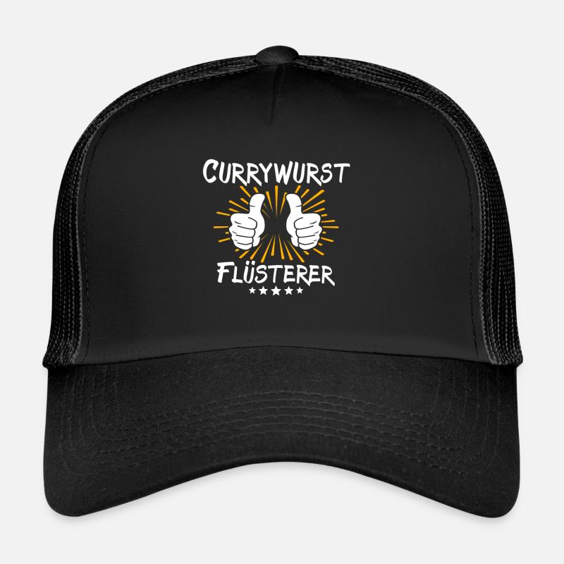 Currywurst Spruch - Trucker Cap - Schwarz/Schwarz