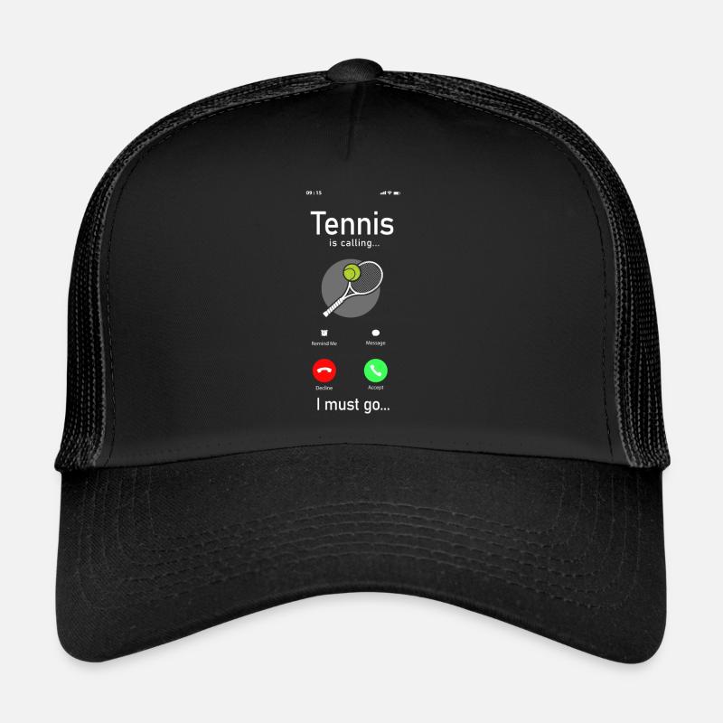 Funny Tennis Player Racket Phone - Trucker Cap - black/black