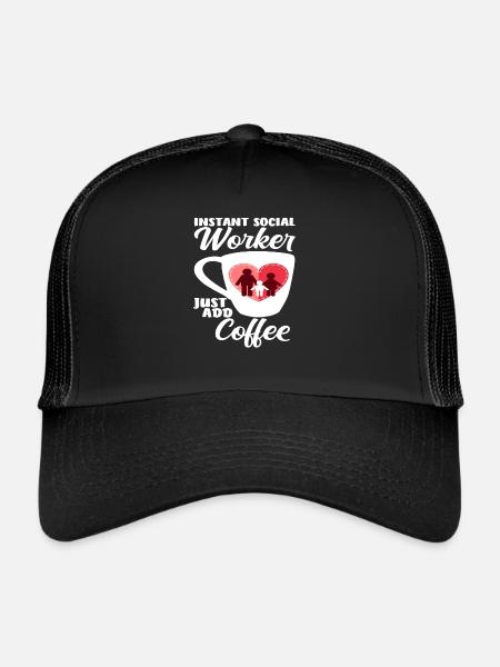 Instant Social Worker Simple Coffee - Trucker Cap - black/black - Front