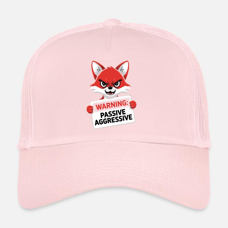 Warning: Passive Aggressive Fox Cartoon Trucker Cap