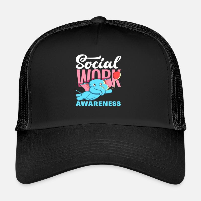 Soziale Arbeit Bewusstsein mit Elefant Trucker Cap
