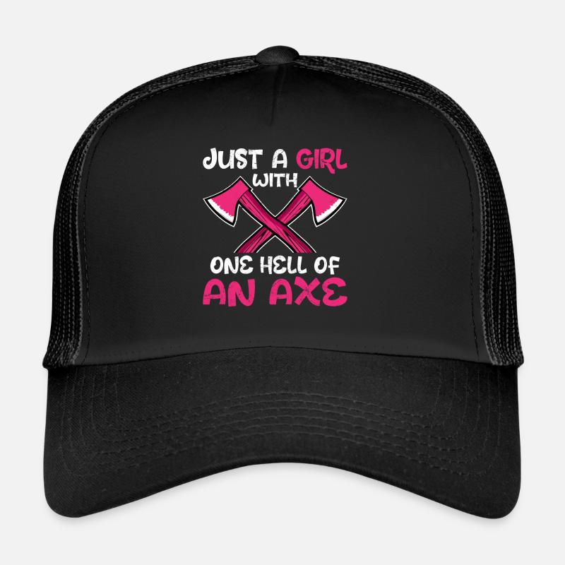 Axt werfendes Mädchen Beil-Werfer-Mädchen Eine Höl Trucker Cap