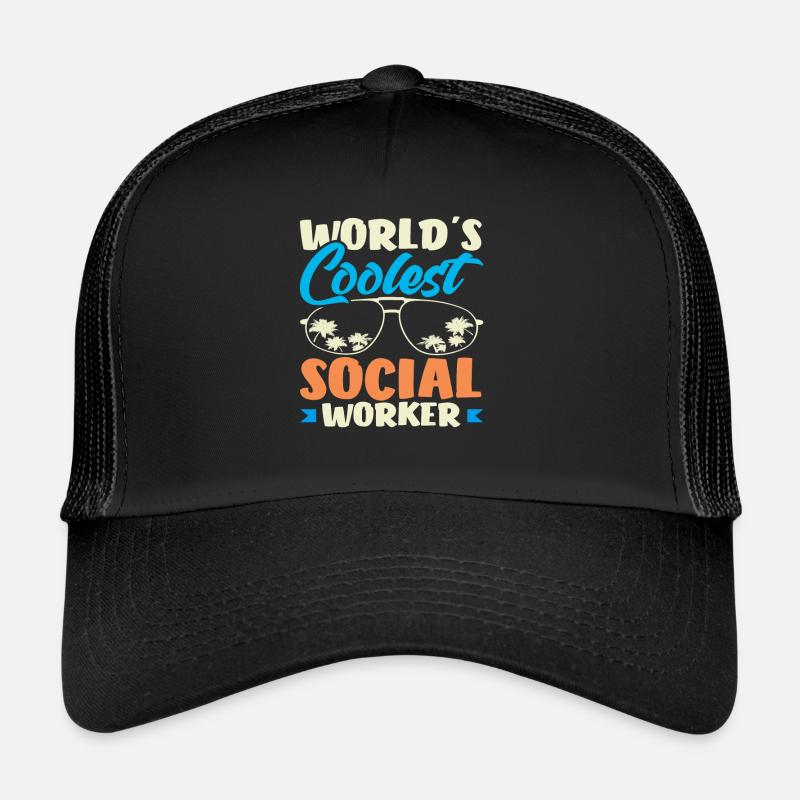 Weltweit Coolster Sozialarbeiter - Trucker Cap - Schwarz/Schwarz