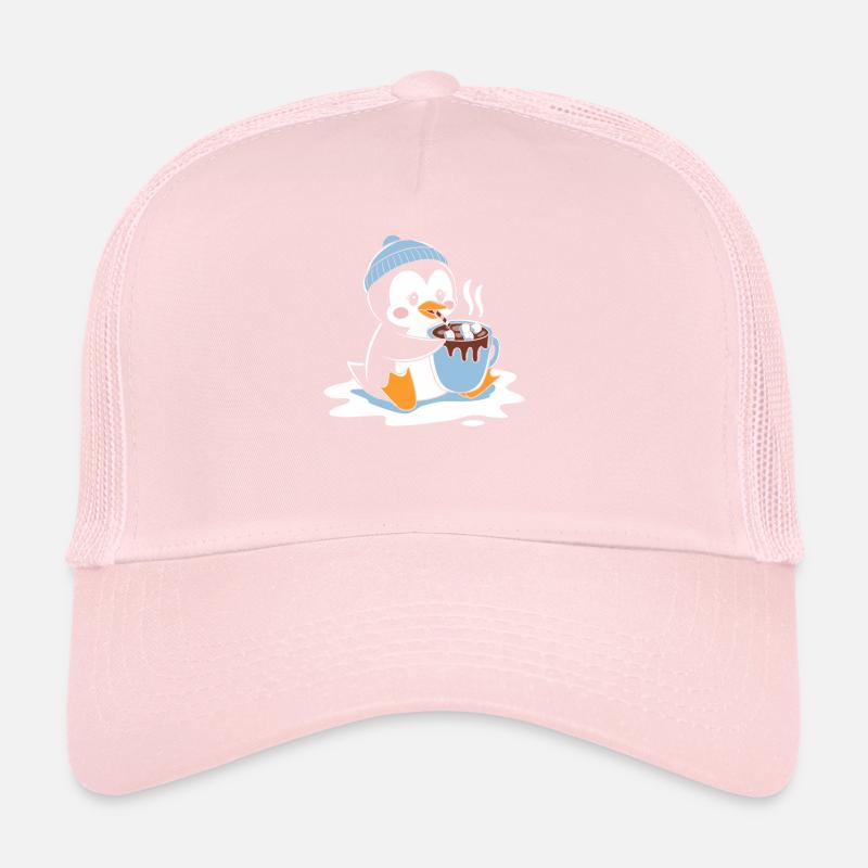 Pingouin câlin au chocolat chaud Casquette trucker 