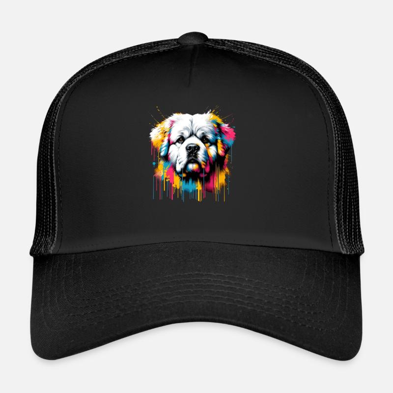 Bunte Splash Art Bolognese Hund Bichon Trucker Cap
