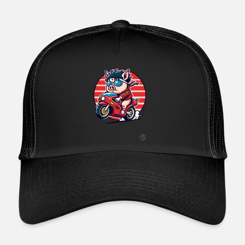 Zombie Brain Pig Motorcycle Revolution Casquette trucker 