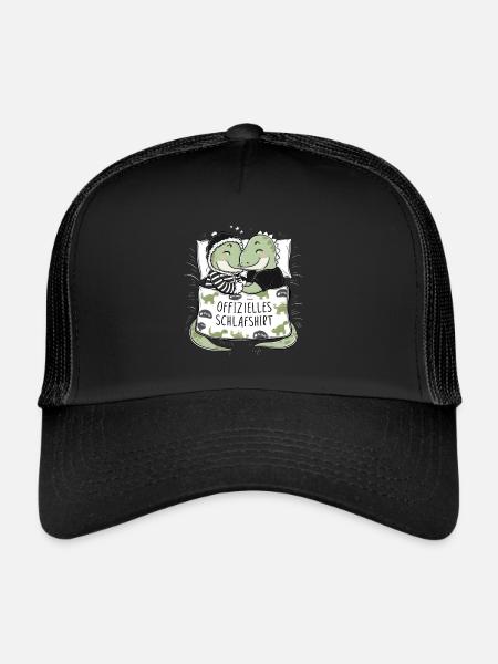 Chemise de nuit officielle Sweet Dino Couple - Casquette trucker  - noir/noir - Devant