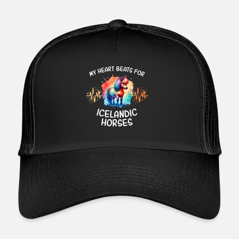 Isländer Herzlinie Pferd Islandpony Trucker Cap