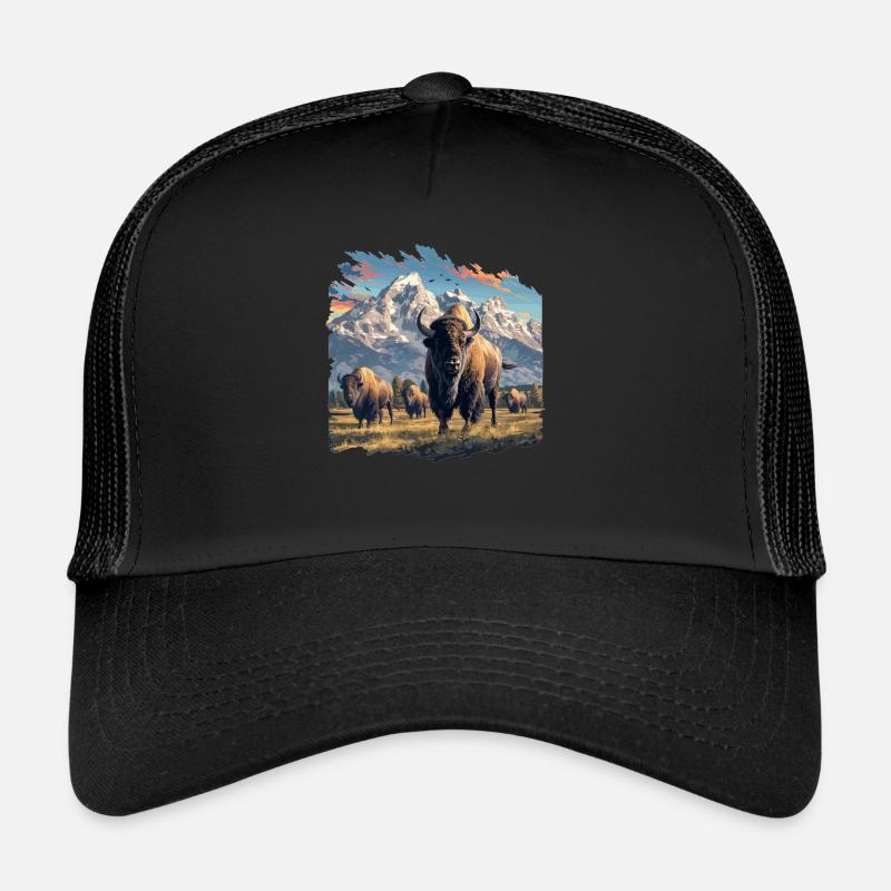 Bisons Bison - Casquette trucker  - noir/noir