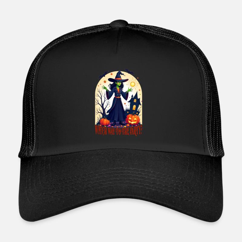 Funny Witch Outfit Women's Halloween Trucker Cap