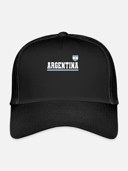 Argentine Cadeau Argentine Drapeau argentin - Casquette trucker  - noir/noir - Devant