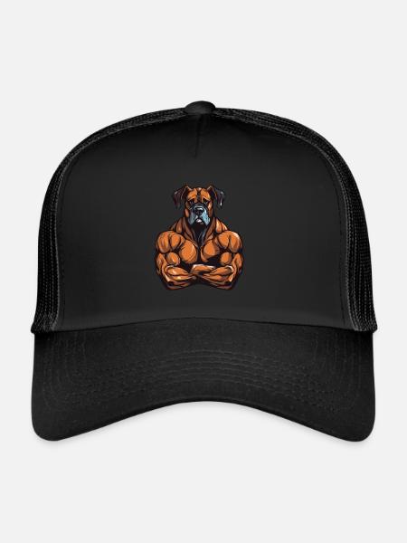 Dog Muscles Bodybuilding - Trucker Cap - black/black - Front