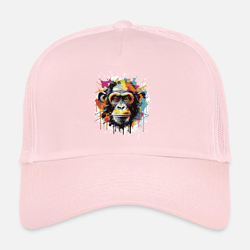 Monkey Head Portrait Pop Art Trucker Cap