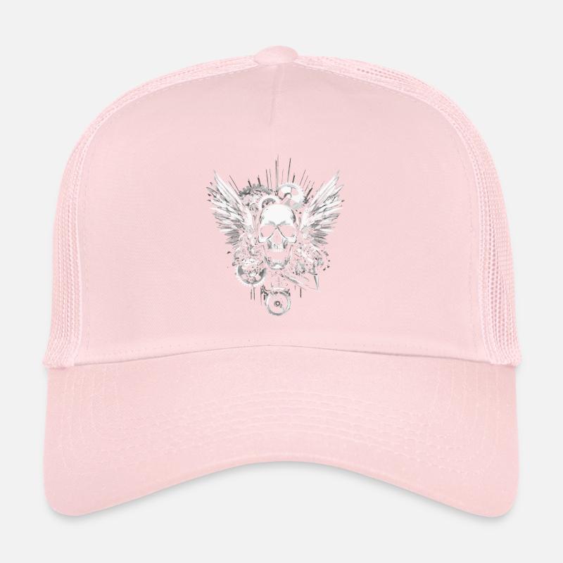 Crâne avec ailes pour motards – Gears Style Casquette trucker 