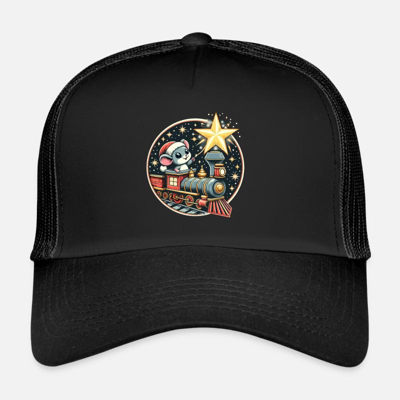 Modèle de Noël Train Souris Étoile Enfants Mignon Casquette trucker 