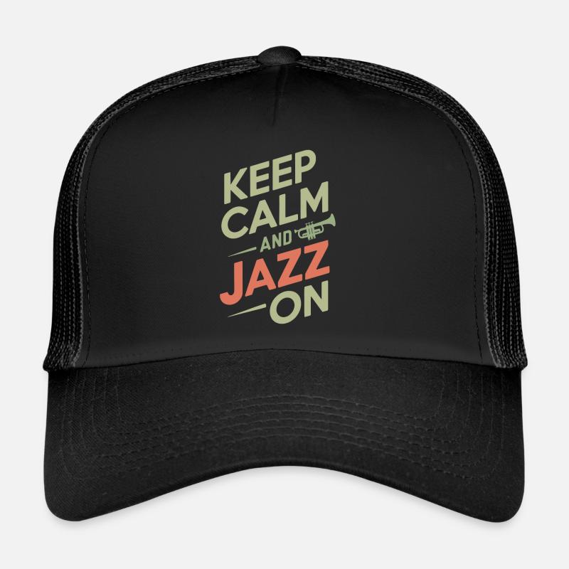 Bleib Ruhig Und Jazz Weiter - Trucker Cap - Schwarz/Schwarz