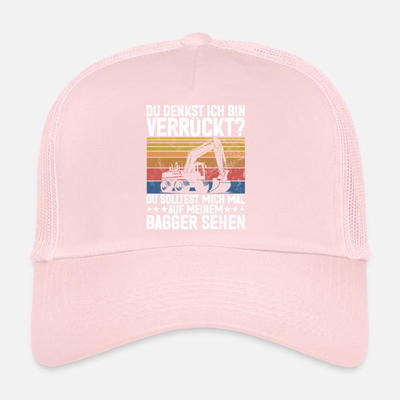 Excavator Driver Funny Construction Worker Profession Excavator Trucker Cap