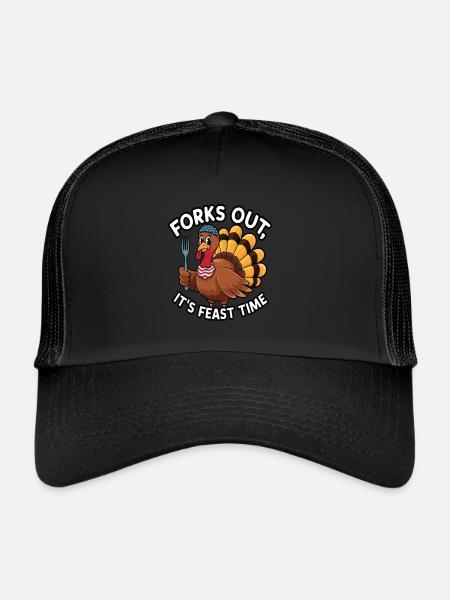Dinde drôle de Thanksgiving - Casquette trucker  - noir/noir - Devant