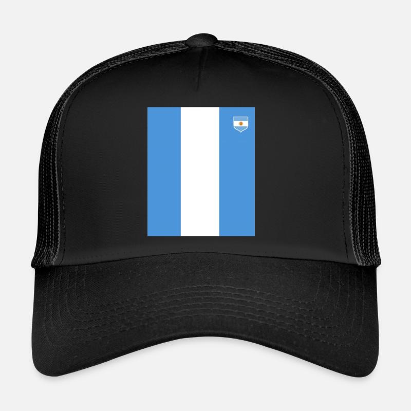 Argentinien Geschenk Argentina Argentine Flagge - Trucker Cap - Schwarz/Schwarz