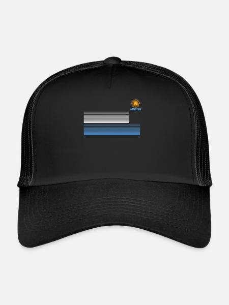 Argentine Cadeau Argentine Drapeau argentin - Casquette trucker  - noir/noir - Devant