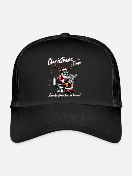 Père Noël Noël Hommes et femmes - Casquette trucker  - noir/noir - Devant