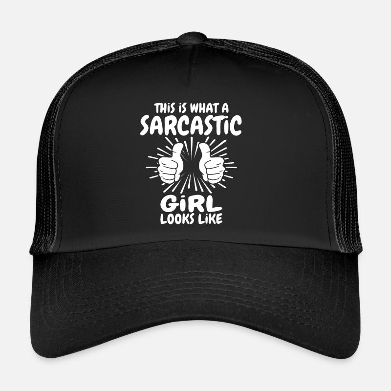 Sarkastisches Mädchen - Trucker Cap - Schwarz/Schwarz