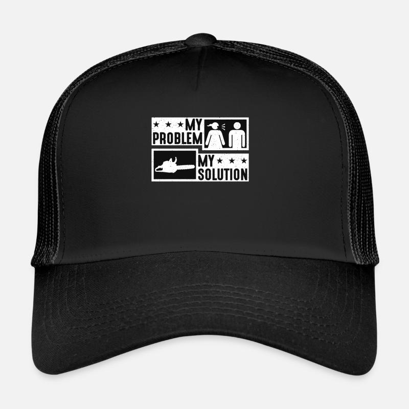 Logging My Problem My Pictogram Dad Mom Woodworker Trucker Cap