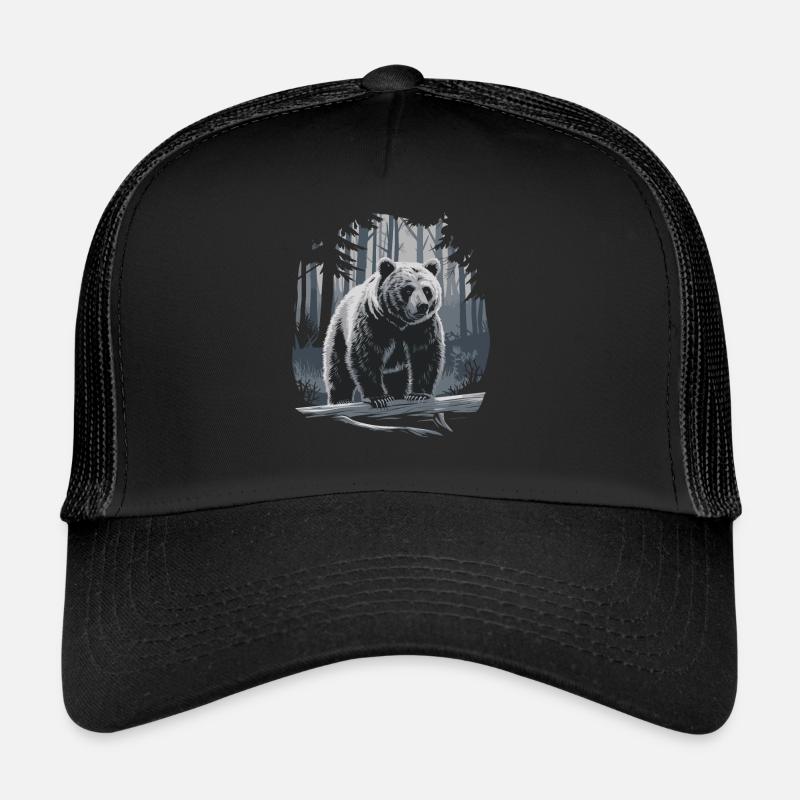 Impressionnant ours dans la forêt motif de la nature Casquette trucker 