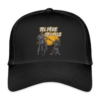 Tel Père Tel Fils Moto Cross Sport Motocycliste - Casquette trucker  - noir/noir - Devant