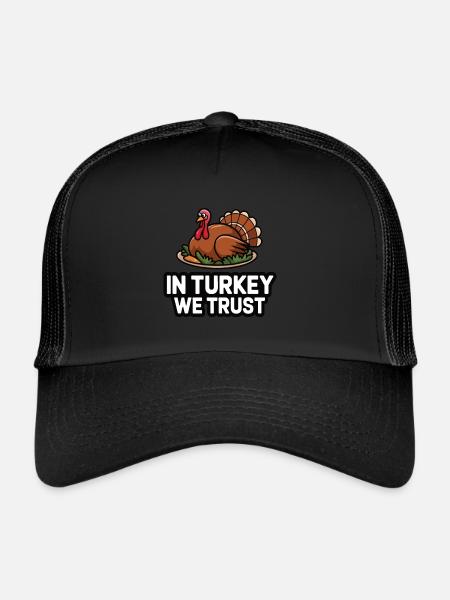 Dinde drôle de Thanksgiving - Casquette trucker  - noir/noir - Devant