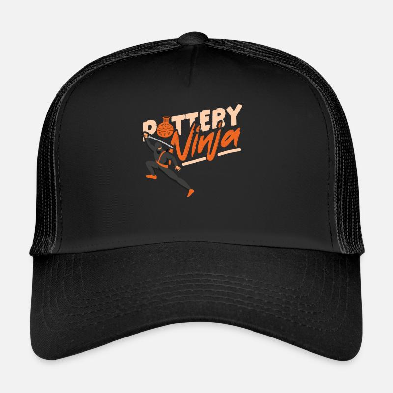 Pottery Ceramics Artist Ninja - Trucker Cap - Schwarz/Schwarz