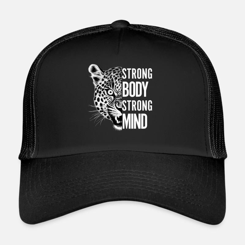Starker Körper Starker Geist Motivierender Leopard Trucker Cap