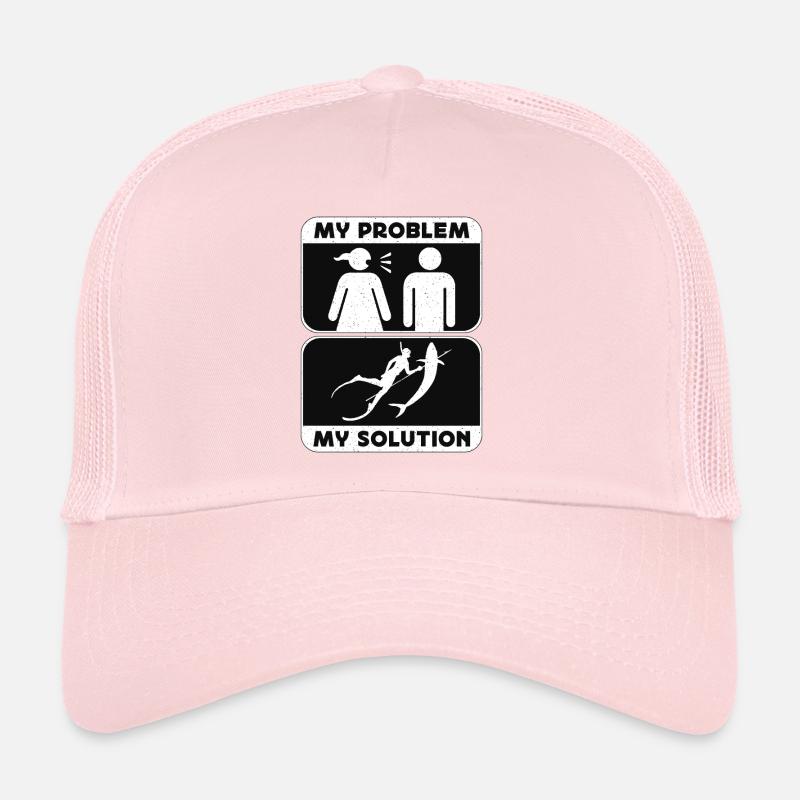 Spearfishing My Problem My Solution Pictogram Dad Trucker Cap