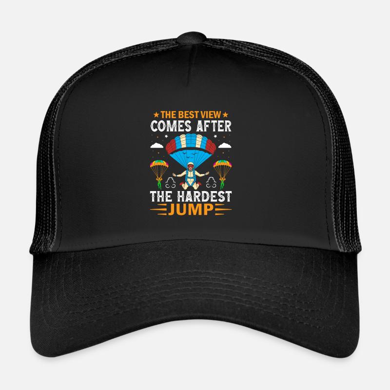 La meilleure vue vient après le saut le plus difficile - Casquette trucker  - noir/noir