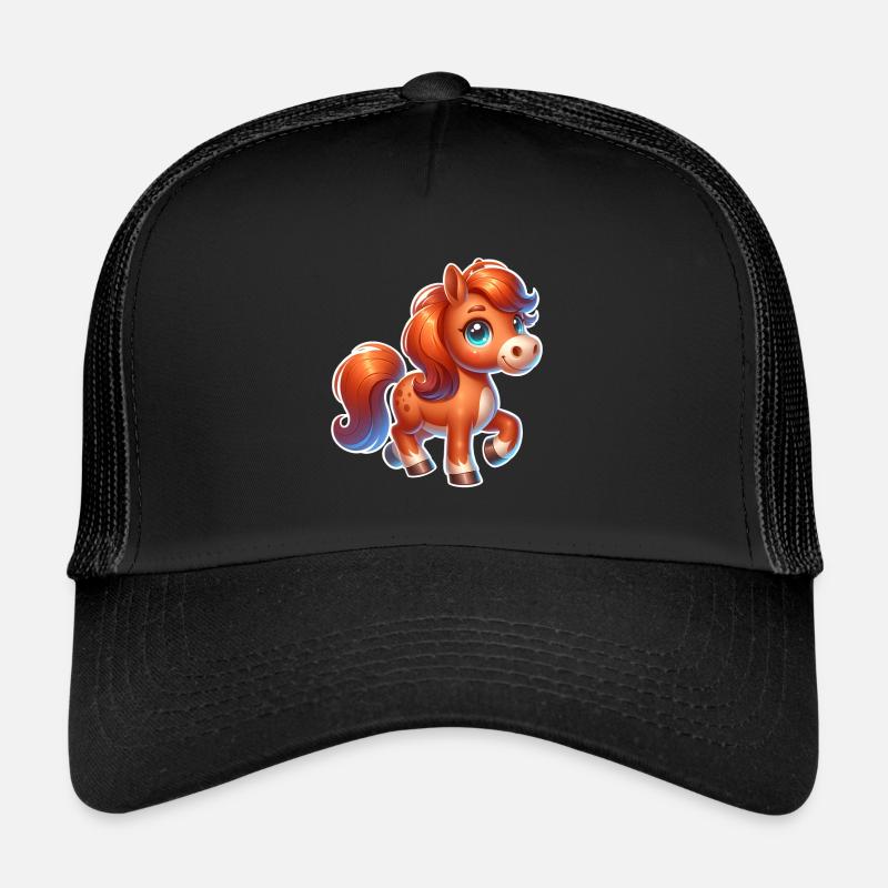Pferd - Trucker Cap - Schwarz/Schwarz
