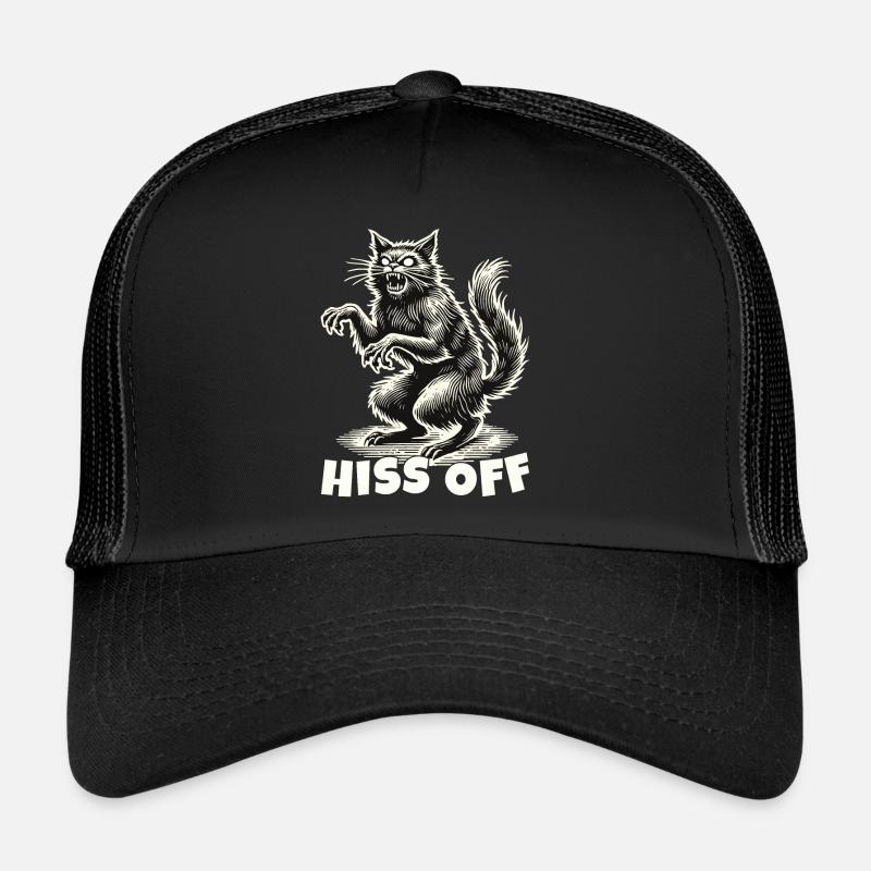Déclaration effrayante de chat sifflant Casquette trucker 