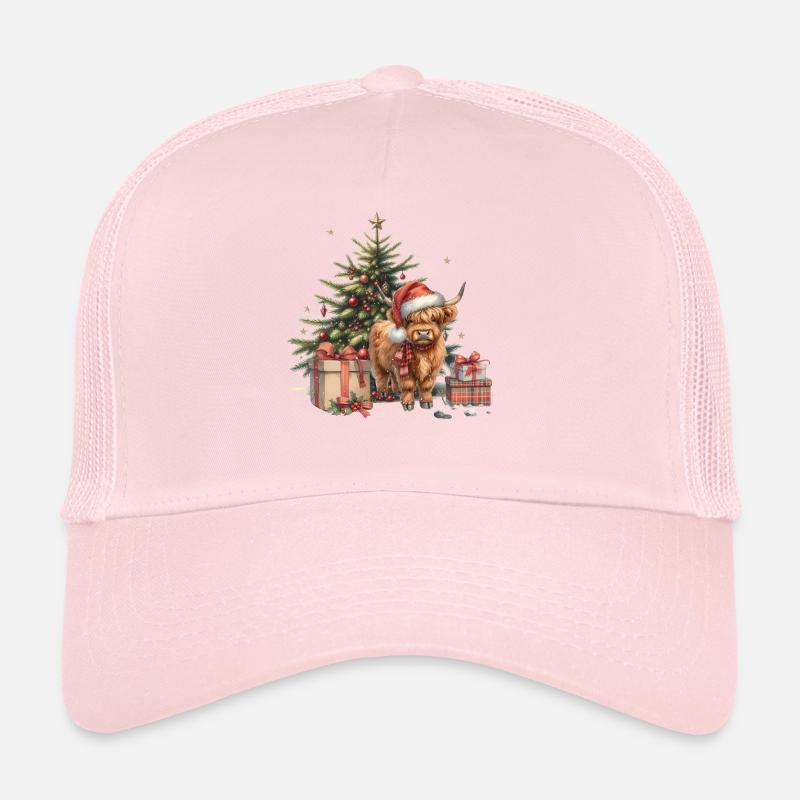 Motif de la vache des Highlands de Noël avec Casquette trucker 