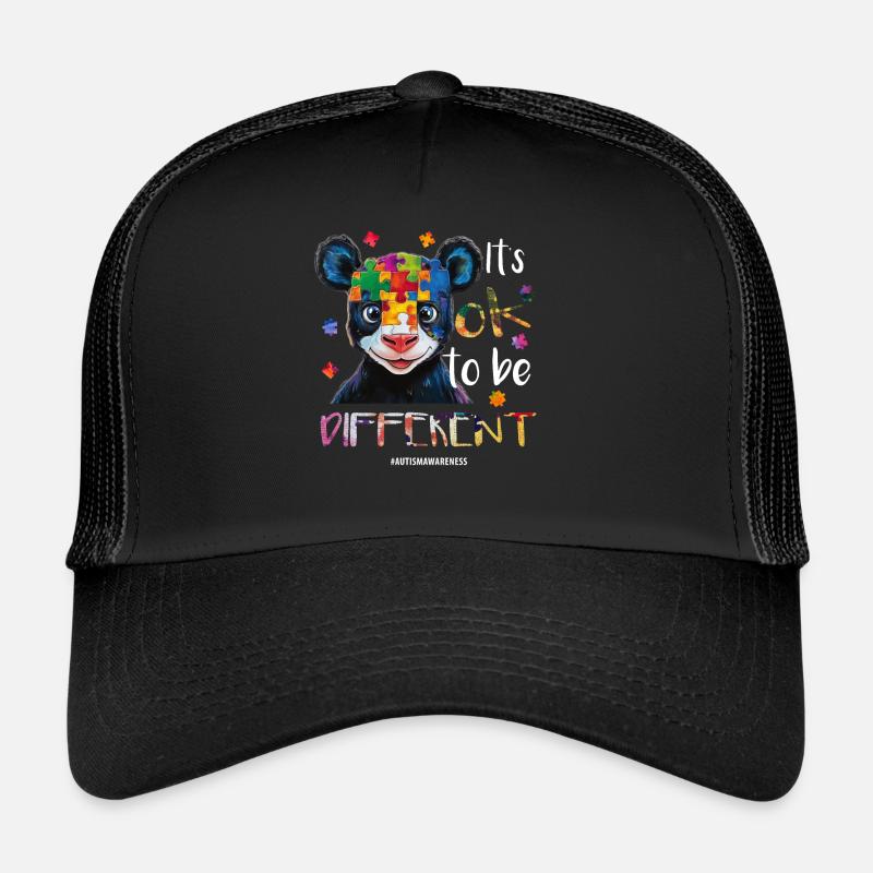 Es ist in ok, anders zu sein – Autismus - Trucker Cap - Schwarz/Schwarz