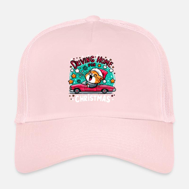 Noël Chat Maison Famille Étoiles Mignon Casquette trucker 